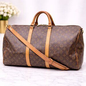 Authentic Louis Vuitton Keepall Bandoulière 55 Monogram Duffle/Travel Bag